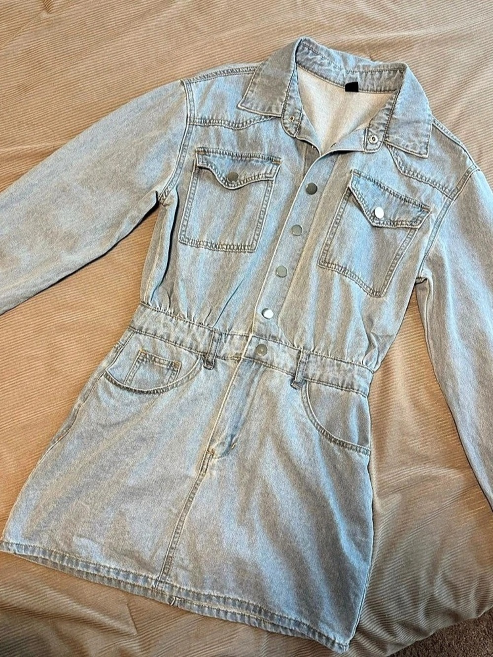 Denim Mini Shirt Dress Size XS Like New